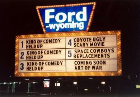 Ford-Wyoming Drive In Dearborn - Marquee At Night